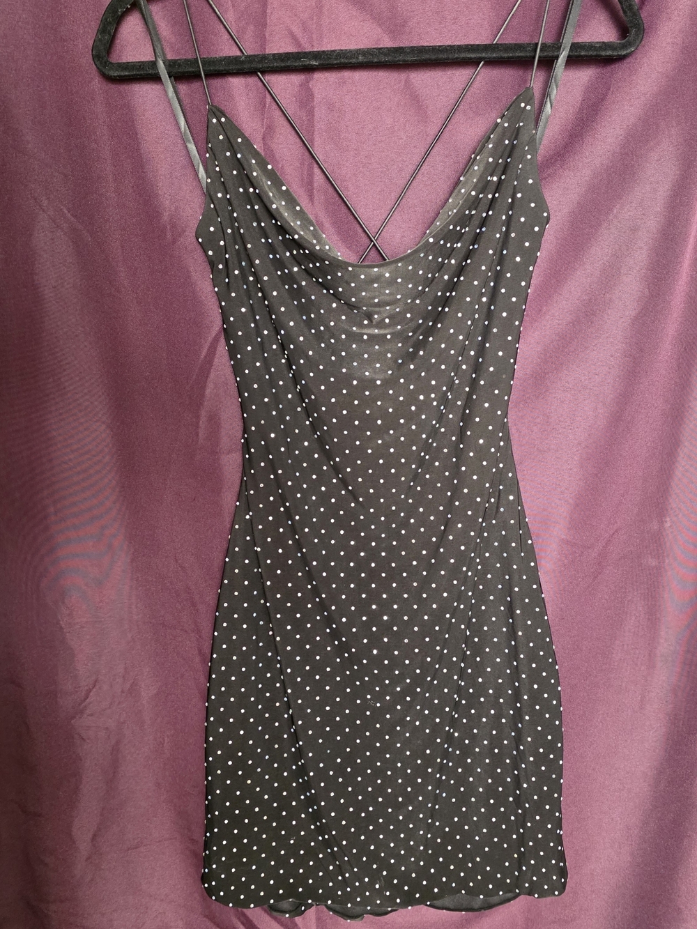 Windsor black & crystal mini dress. Clear/blue shimmer on the crystals